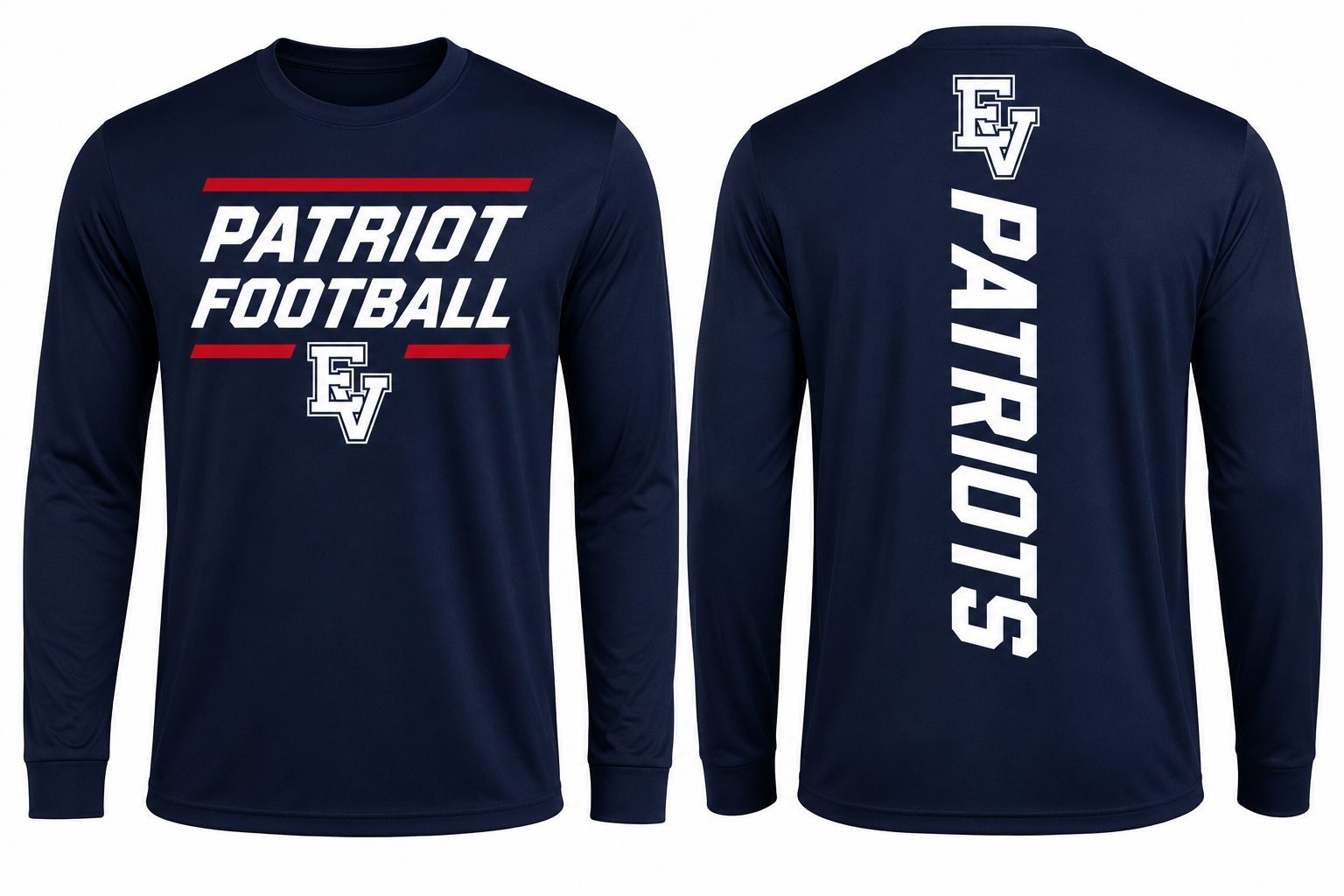 East View Patriots Game Day Shirt — front and back